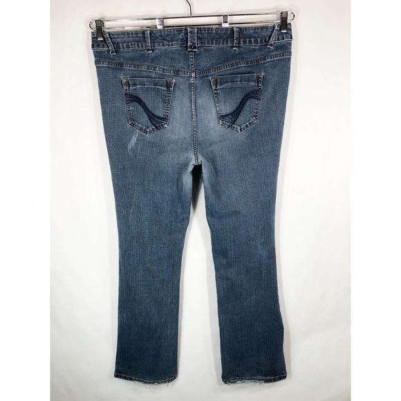 Lane Bryant Plus‎ Size 24 Jeans Boot Cut Flare Pockets Blue Denim Stretch 1385 - Picture 2 of 9